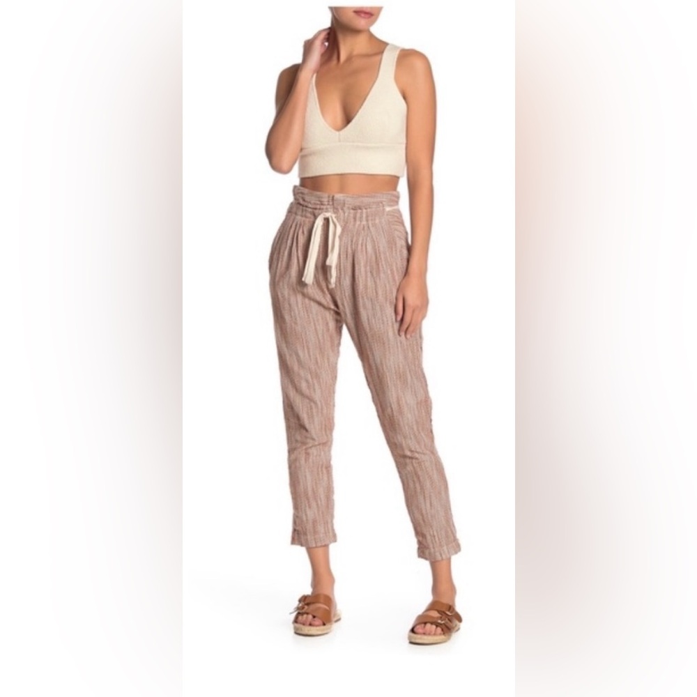 Free People Striped Tan Joggers